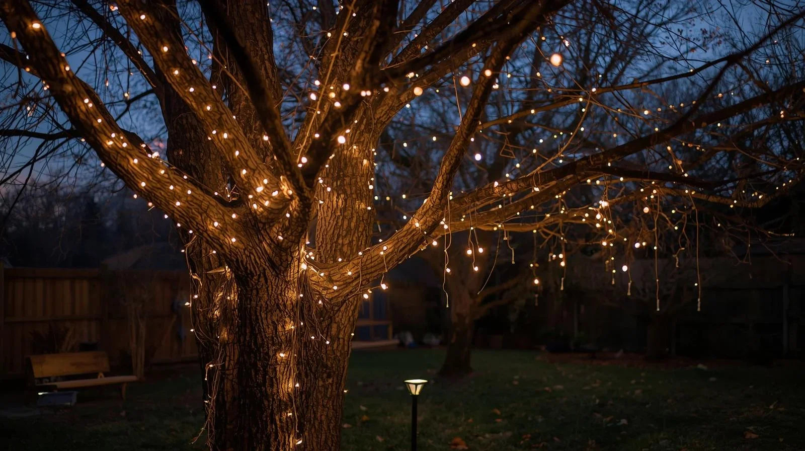 How to Decorate Outdoor Trees with Lights for a Stunning Night Look