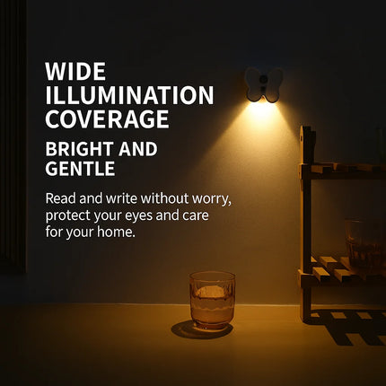 LED Butterfly Sensor Night Light – Unique Wall Atmosphere Lamp for Bedroom, Study Room, or Hallway Decor