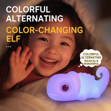 Chameleon Night Light Pat Lamp Colorful Dimming Bedside Lamp Timer LED Creative Children's Gift
