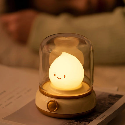 Retro Soft Light Bedside Lamp – Creative Two-Tone Dimmable Night Light for Bedroom & Relaxation