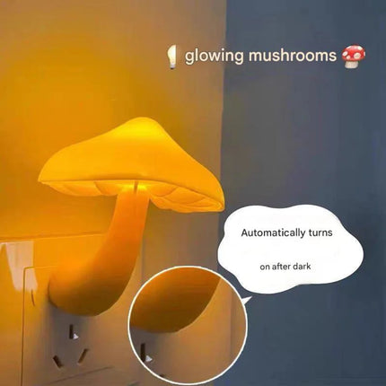 Mushroom LED Night Light – Plug-In Bedside Lamp with Light Sensor, INS-Style Dormitory & Bedroom Atmosphere Sleep Light