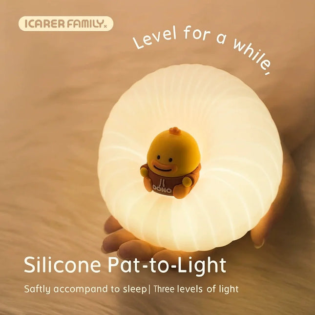 Cartoon Sofa Silicone Night Light Pat Lamp Bedside Bedroom Atmosphere Light with Three-Level Brightness Adjustment