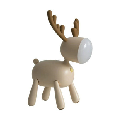 Cartoon Deer LED Night Light USB Rechargeable Silicone Elk Lamp for Kids Study Desk or Bedroom