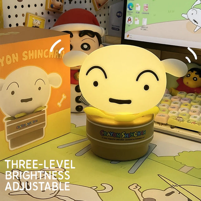Crayon Shin-chan Xiaobai Potted Night Light – Cartoon Anime Pat Light & Trendy Figurine, Perfect Christmas Gift