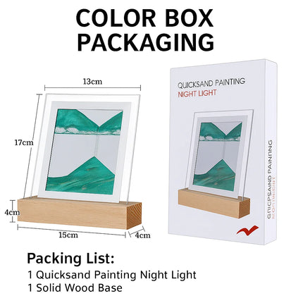 Quicksand Painting Night Light USB LED Creative Desktop Lamp Bedside Table Lamp for Bedroom Living Room Atmosphere Decoration