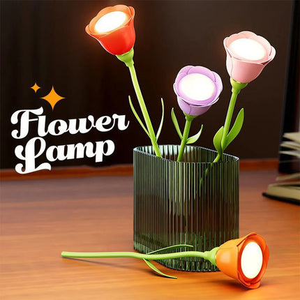 Rose Atmosphere Night Light – Romantic Tulip Bedside Lamp, Valentine’s Day Gift for Couples & Dorm Room Decor