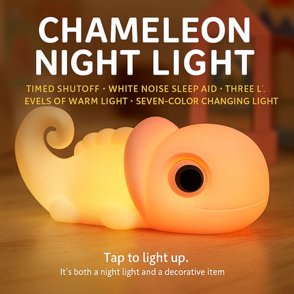 Chameleon Night Light Pat Lamp Colorful Dimming Bedside Lamp Timer LED Creative Children's Gift