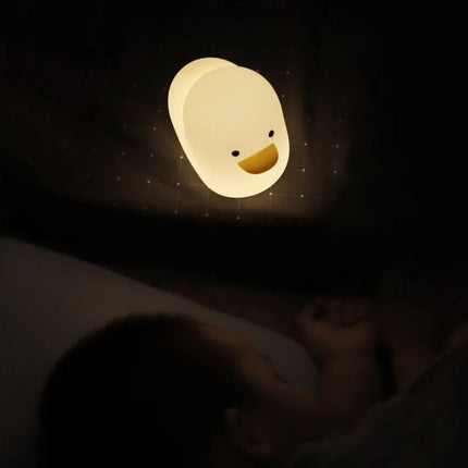 Cute Duck Silicone Night Light USB Rechargeable Children's Sleeping Lamp Creative Bedside Atmosphere Light Novelty Gift