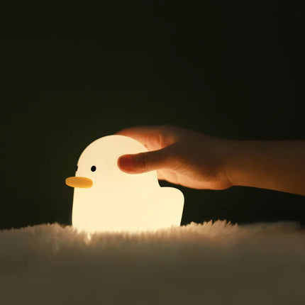 Cute Duck Silicone Night Light USB Rechargeable Children's Sleeping Lamp Creative Bedside Atmosphere Light Novelty Gift