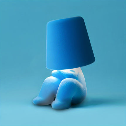 Bedside Touch Table Lamp – LED Colorful Plush Golden Thinker Figurine, Decorative Gold Statue for Bedroom and Desk
