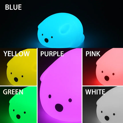 Papa Bear Silicone Night Light LED Pat Lamp Children's Cartoon Bedside Light Remote Control Rechargeable Colorful Creative Lamp