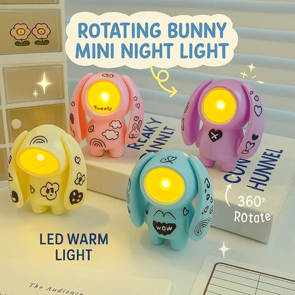 Mini Rabbit LED Desk Lamp Portable Night Light for Home Office Student Travel Bedroom Desktop