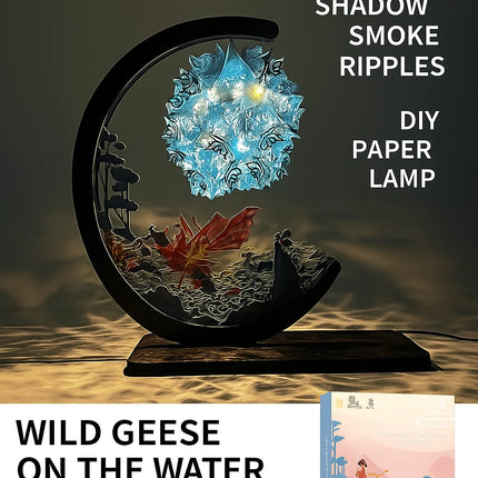 Kanagawa Great Wave DIY Paper Sculpture Lamp Creative Handmade Night Light Birthday Gift and Home Decoration