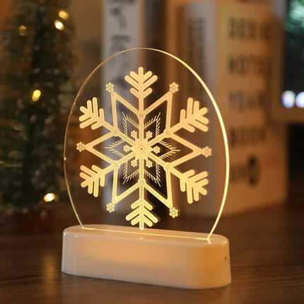 Cozy Christmas Decorative LED Lights 3D  Light String Acrylic Base Neon Atmosphere Night Light Decorative Ornament