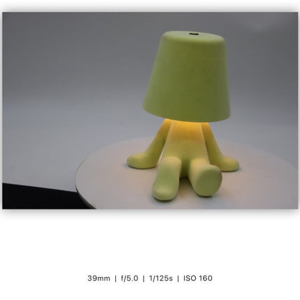 Bedside Touch Table Lamp – LED Colorful Plush Golden Thinker Figurine, Decorative Gold Statue for Bedroom and Desk