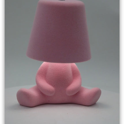 Bedside Touch Table Lamp – LED Colorful Plush Golden Thinker Figurine, Decorative Gold Statue for Bedroom and Desk