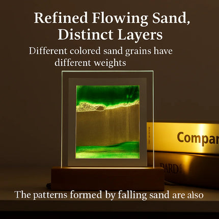 Quicksand Painting Night Light USB LED Creative Desktop Lamp Bedside Table Lamp for Bedroom Living Room Atmosphere Decoration