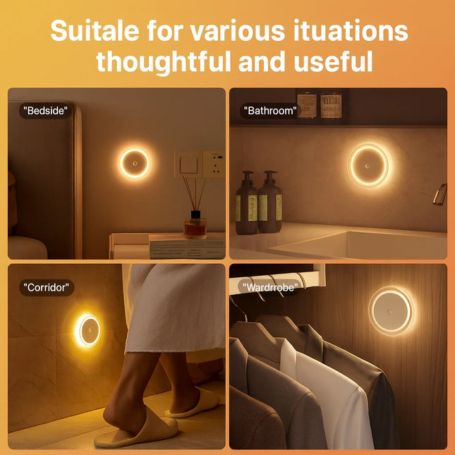 Rechargeable Smart Night Light – Bedroom Sleep Lamp with Induction Sensor