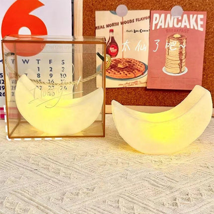 Curved Moon Night Light – INS-Style Bedside Lamp, Atmospheric Bedroom Light, Holiday & Small Gift Ornament