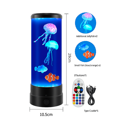 Large Jellyfish Lamp – USB Colorful LED Color-Changing Simulation Aquarium Night Light for Home & Desktop Decor
