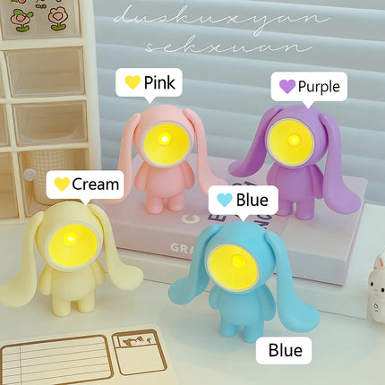 Mini Rabbit LED Desk Lamp Portable Night Light for Home Office Student Travel Bedroom Desktop