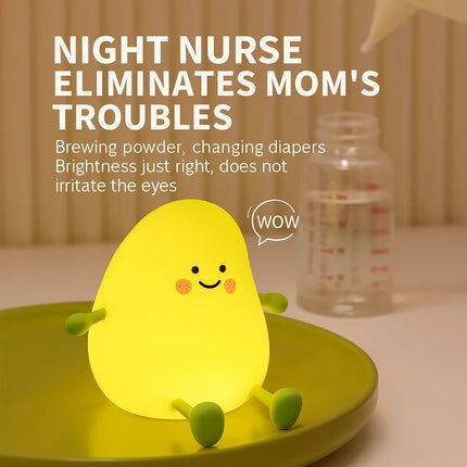 Small Green Mango Silicone Lamp – Timed Pat Night Light & Phone Holder For Kids