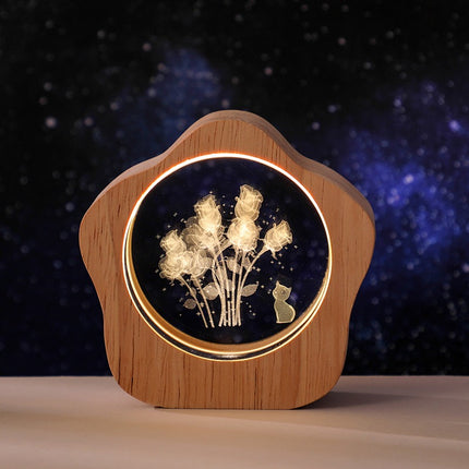 3D flower crystal ball light


