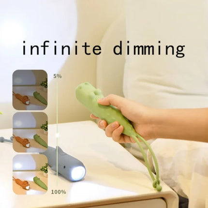 Animal Silicone Flashlight USB Rechargeable Mini LED Night Light Portable Dimmable Lamp for Kids Home
