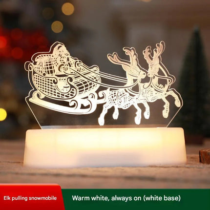 Cozy Christmas Decorative LED Lights 3D  Light String Acrylic Base Neon Atmosphere Night Light Decorative Ornament