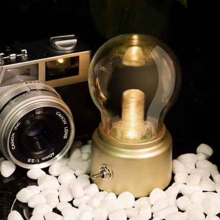 Creative Retro British Light Bulb Lamp – Rechargeable USB Night Light for Bedside or Cabinet