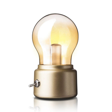 Creative Retro British Light Bulb Lamp – Rechargeable USB Night Light for Bedside or Cabinet
