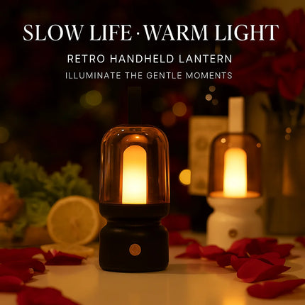 Creative Retro Portable Night Light USB Rechargeable Desktop Bedside Lamp Atmosphere Light for Bedroom Sleep