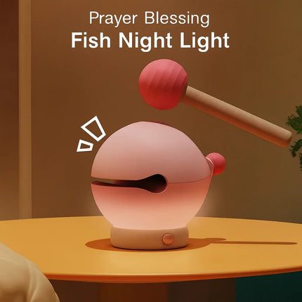 Lightverse Wooden Fish Night Light Creative Pat Lamp Bedroom Sleep Gift for Girls