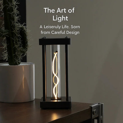 Creative Square Quantum LED Night Light – USB Curved Line Ambient Lamp for Bedroom or Desktop Decor