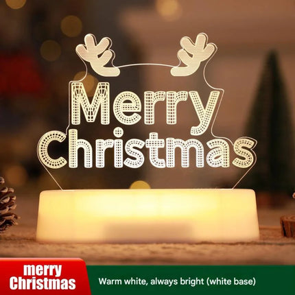 Cozy Christmas Decorative LED Lights 3D  Light String Acrylic Base Neon Atmosphere Night Light Decorative Ornament