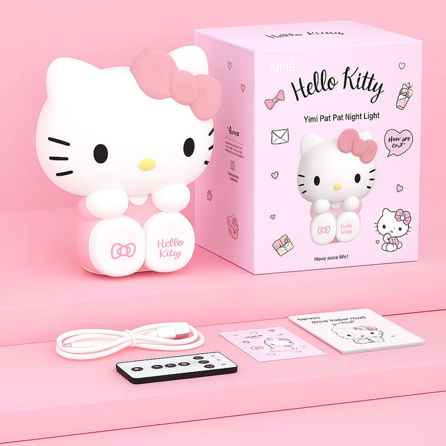 Sanrio Hello Kitty Night Light Pat LightHello Kitty Silicone Night Light Pat Lamp Cute KT Cat Bedside Table Atmosphere Light Birthday Gift for Girls