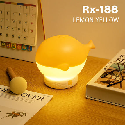 Wooden Fish Night Light – Creative Blessing Whale Lamp, Pat-Controlled Atmosphere Light for Room or Bedroom Decor