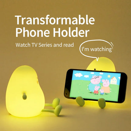 Small Green Mango Silicone Lamp – Timed Pat Night Light & Phone Holder For Kids