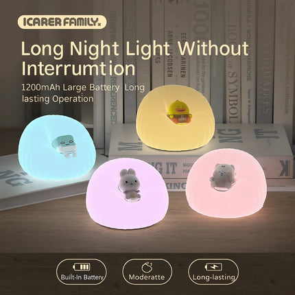 Cartoon Sofa Silicone Night Light Pat Lamp Bedside Bedroom Atmosphere Light with Three-Level Brightness Adjustment