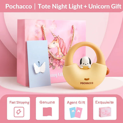 Hello Kitty Handbag Silicone Night Light Rechargeable Pat Lamp Creative Bedside Atmosphere Light for Bedroom and Gifts