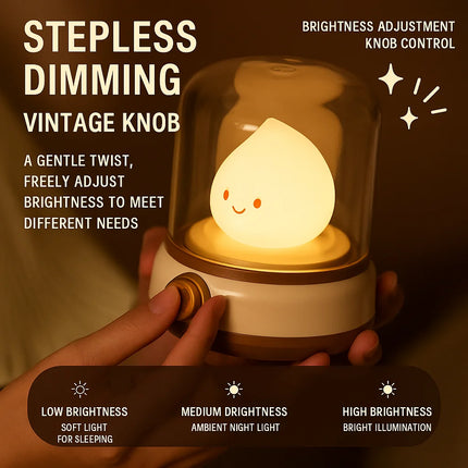 Retro Soft Light Bedside Lamp – Creative Two-Tone Dimmable Night Light for Bedroom & Relaxation