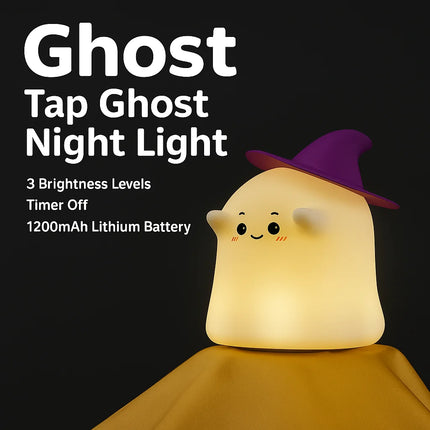 Halloween Ghost Night Light LED Pat Lamp Rechargeable Glow Atmosphere Light Halloween Decoration