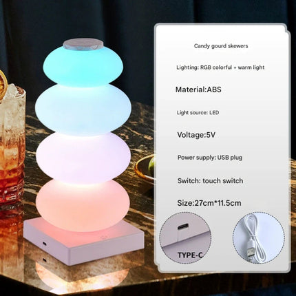 Rainbow Candy Macaron Night Light Colorful LED Atmosphere Lamp for Living Room Bedroom Children's Room Girls
