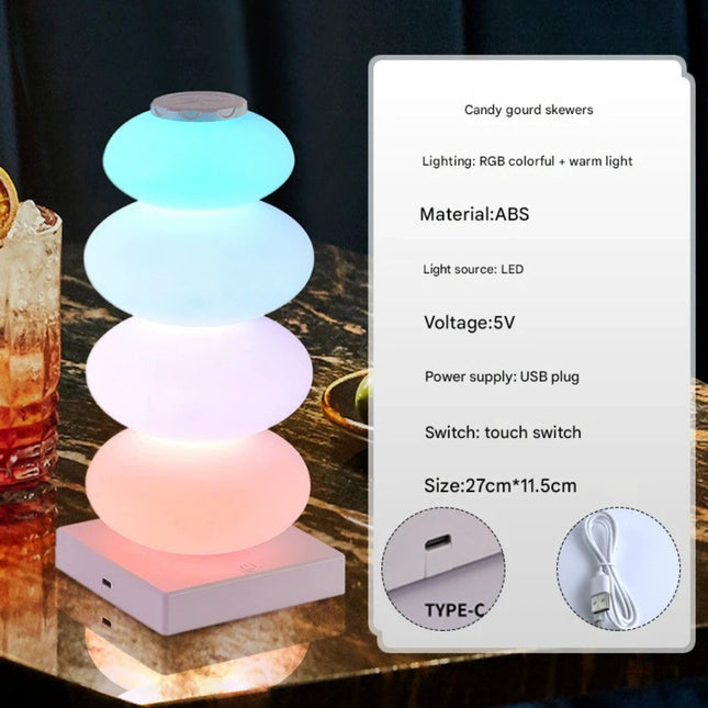 Rainbow Candy Macaron Night Light Colorful LED Atmosphere Lamp for Living Room Bedroom Children's Room Girls