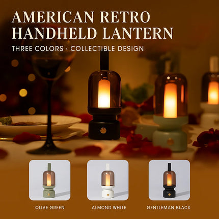 Creative Retro Portable Night Light USB Rechargeable Desktop Bedside Lamp Atmosphere Light for Bedroom Sleep