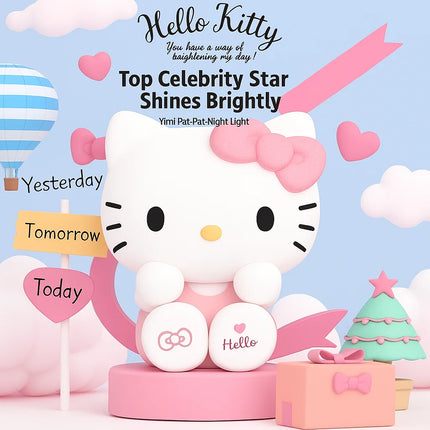 Sanrio Hello Kitty Night Light Pat LightHello Kitty Silicone Night Light Pat Lamp Cute KT Cat Bedside Table Atmosphere Light Birthday Gift for Girls