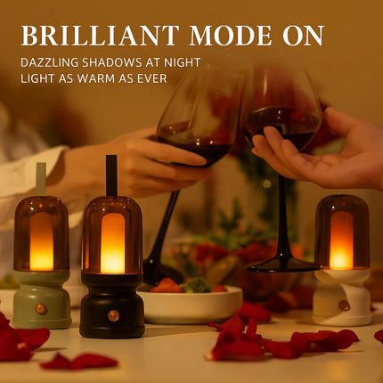 Creative Retro Portable Night Light USB Rechargeable Desktop Bedside Lamp Atmosphere Light for Bedroom Sleep