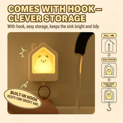 Rabbit Cartoon Night Light Baby Eye Protection LED Human Body Induction Bedside Lamp Dormitory Festival Atmosphere Light