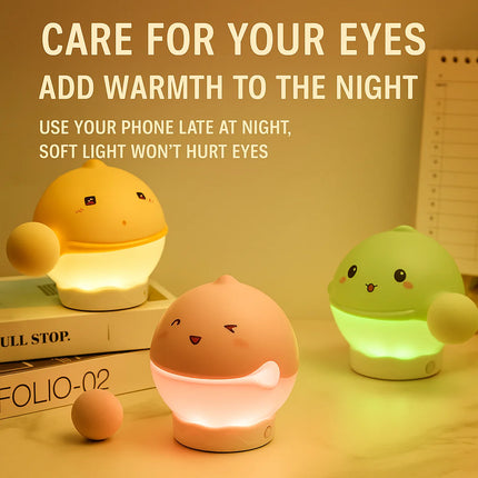 Wooden Fish Night Light – Creative Blessing Whale Lamp, Pat-Controlled Atmosphere Light for Room or Bedroom Decor