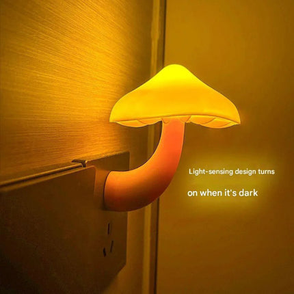 Mushroom LED Night Light – Plug-In Bedside Lamp with Light Sensor, INS-Style Dormitory & Bedroom Atmosphere Sleep Light